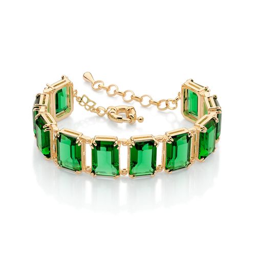 GOLD GREEN RECTANGULAR BRACELET