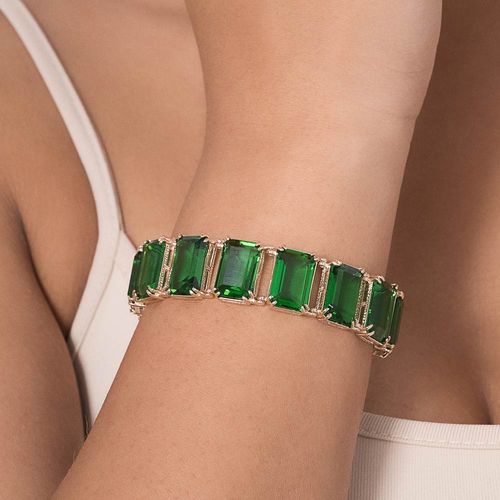 GOLD GREEN RECTANGULAR BRACELET