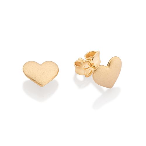 GOLD HEART STUD EARRINGS