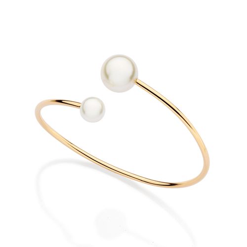 GOLD PEARL OF TIME CUFF BRACELET