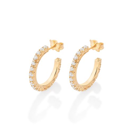 GOLD STUDDED HOOP EARRINGS