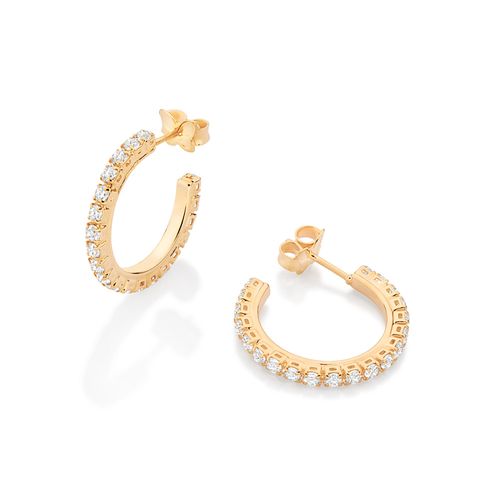 GOLD STUDDED HOOP EARRINGS