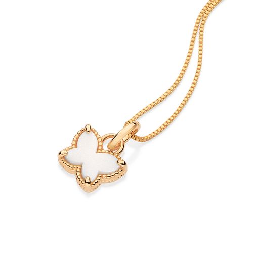 GOLD WHITE BUTTERFLY PENDANT