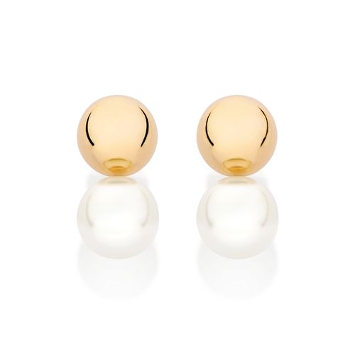 GOLD PEARL OF TIME STUD EARRINGS