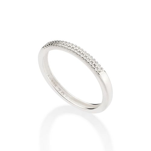 SILVER 925 HALF STUDDED WEDDING RING