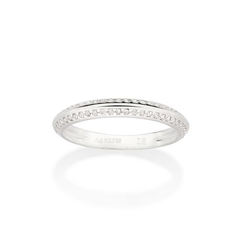 SILVER 925 STUDDED WEDDING RING