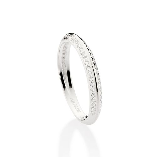 SILVER 925 STUDDED WEDDING RING