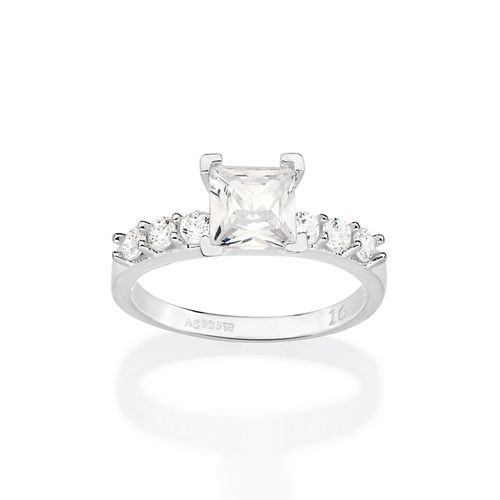 SILVER 925 ESSENTIAL SOLITAIRE RING