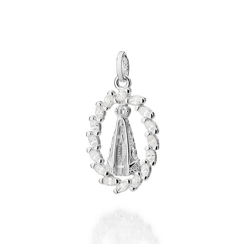 SILVER 925 OUR LADY REVEALED STUDDED PENDANT