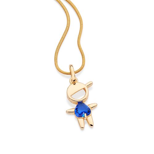 GOLD BLUE BOY PENDANT