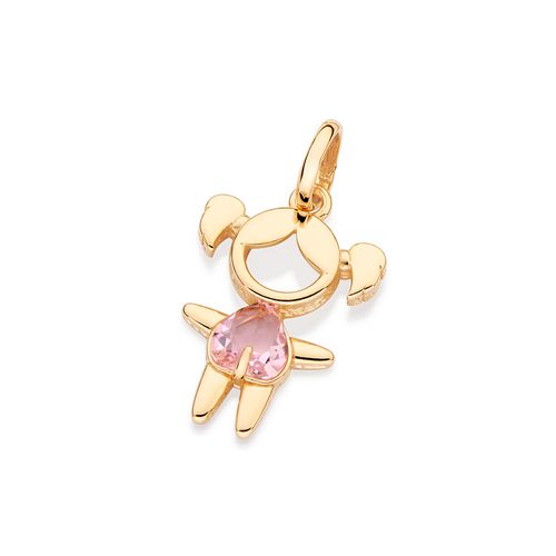 GOLD PINK GIRL PENDANT