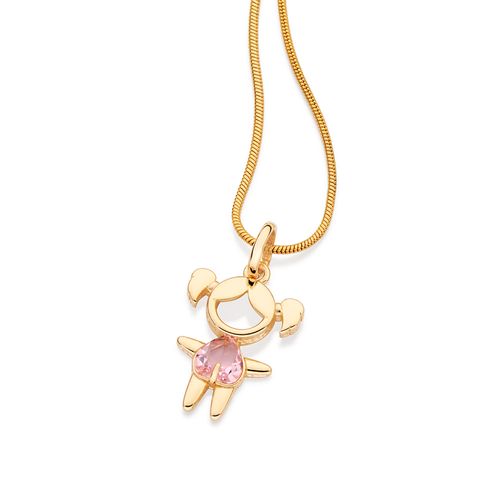 GOLD PINK GIRL PENDANT