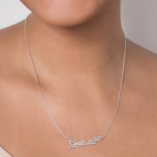 SILVER 925 GRATIDÃO (GRATITUDE) BUTTERFLY NECKLACE