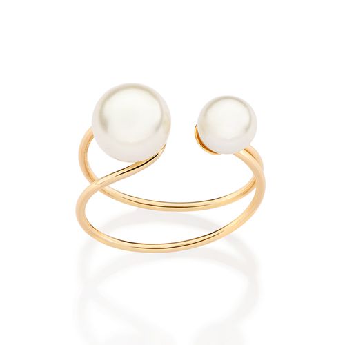 GOLD PEARL OF TIME ADJUSTABLE RING