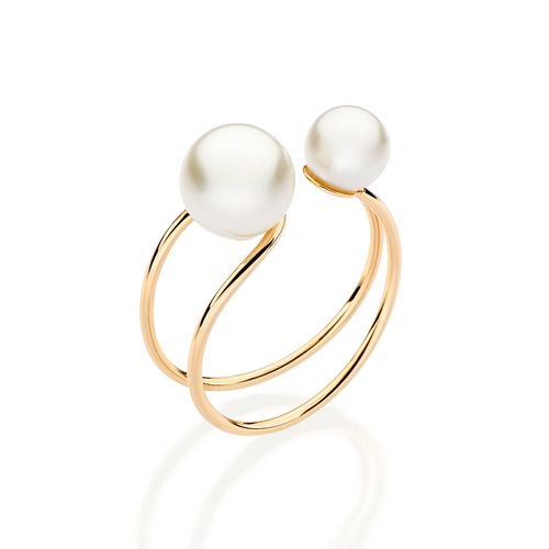 GOLD PEARL OF TIME ADJUSTABLE RING