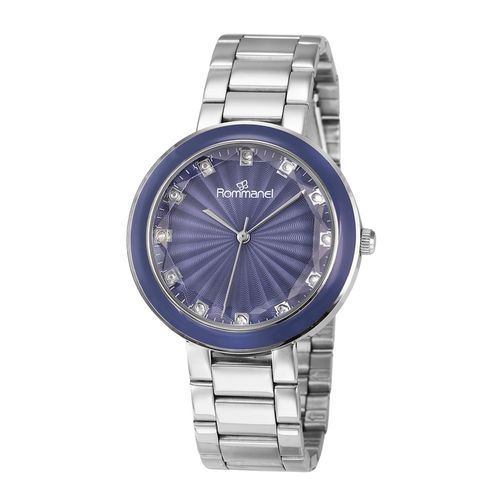 SILVER AND BLUE SOCIAL ANALOG WATCH