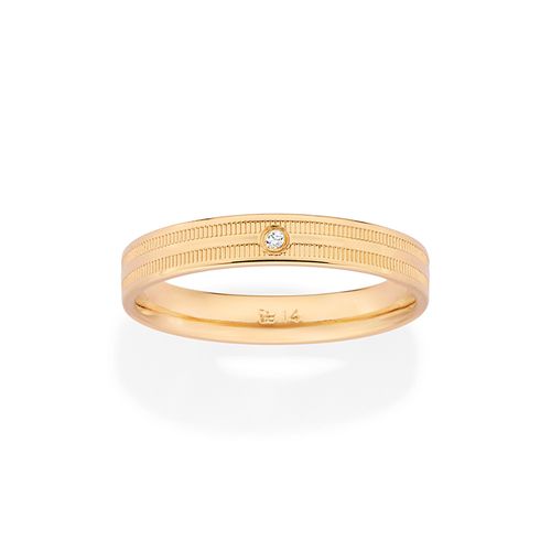 GOLD TEXTURED STUDDED WEDDING BAND