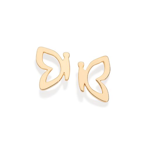 GOLD HALF-N-HALF BUTTERFLY EARRINGS