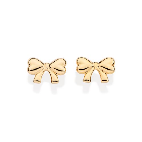 GOLD BOW STUD EARRINGS