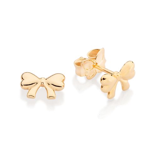 GOLD BOW STUD EARRINGS