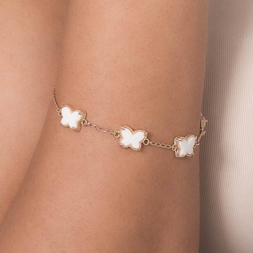 GOLD WHITE BUTTERFLY BRACELET