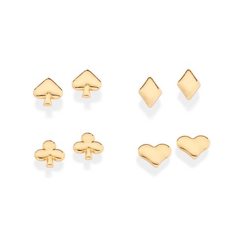 GOLD SUIT OF CARDS STUD EARRINGS KIT