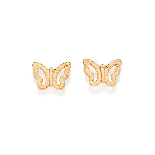 GOLD HOLLOWED BUTTERFLY STUD EARRINGS