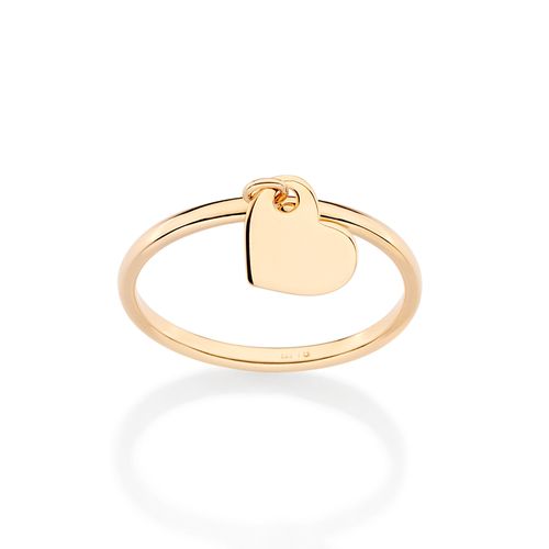 GOLD DANGLY HEART SKINNY RING