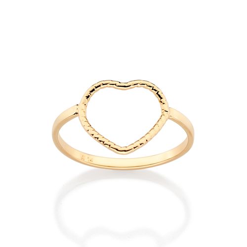 GOLD HOLLOW HEART SKINNY RING