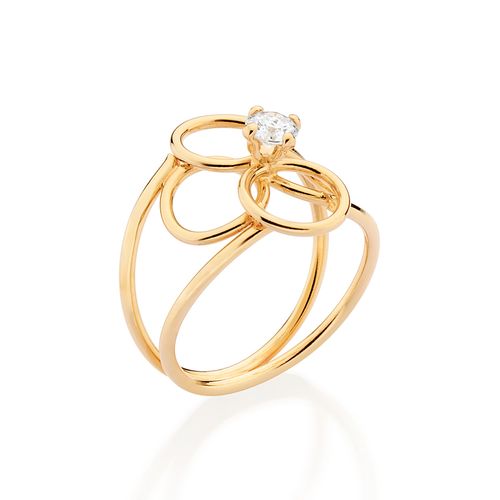 GOLD HOLLOW FLOWER RING