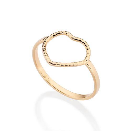 GOLD HOLLOW HEART SKINNY RING