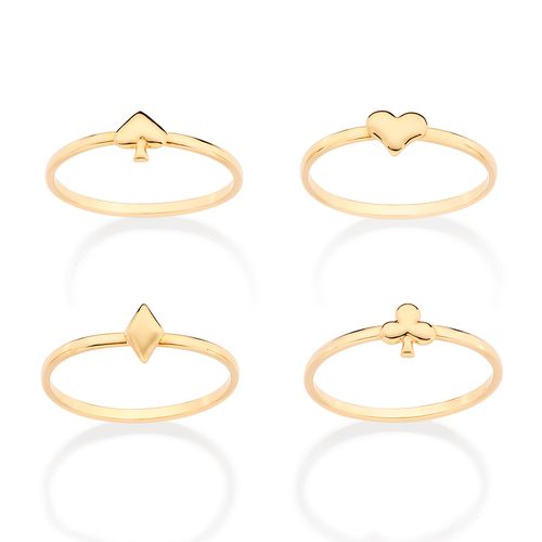 GOLD SUIT OF CARDS SKINNY RING KIT