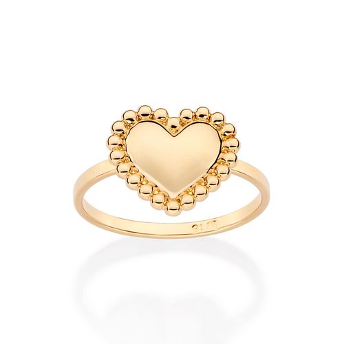 GOLD BEATING HEART SKINNY RING