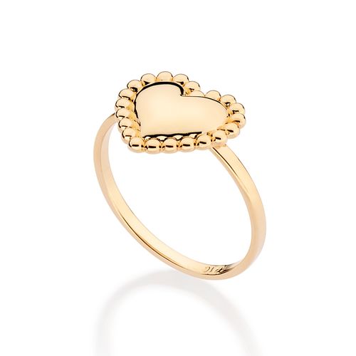 GOLD BEATING HEART SKINNY RING