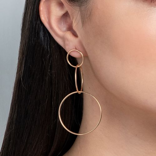 GOLD THREE TIER CIRCLE EARRINGS