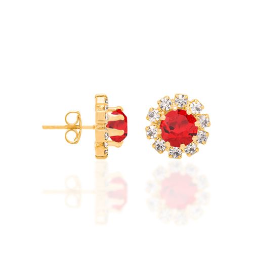 GOLD EARRING WITH CRYSTALS
