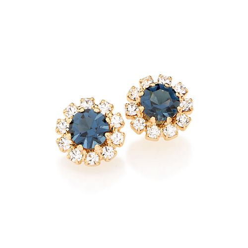GOLD EARRING WITH CRYSTALS