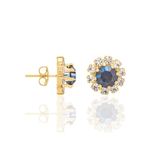 GOLD EARRING WITH CRYSTALS