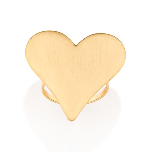 GOLD OPAQUE HEART MAXI RING