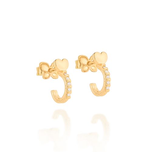 GOLD HEART SMALL HOOPS