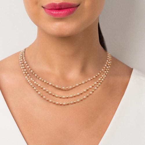 GOLD SPHERES AND PEARLS NECKLACE