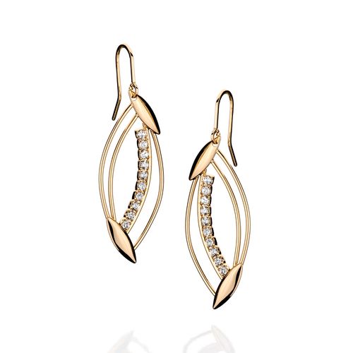 GOLD EARRING WITH CRYSTAL