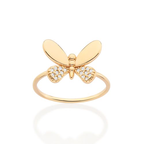 GOLD BRIGHT BUTTERFLY SKINNY RING