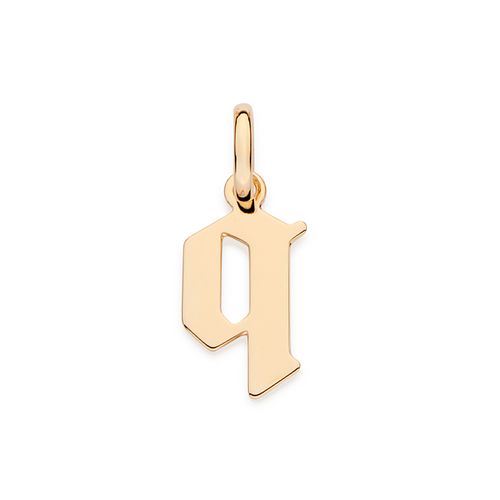 GOLD SCRIPT LETTER PENDANT-LETTER Q