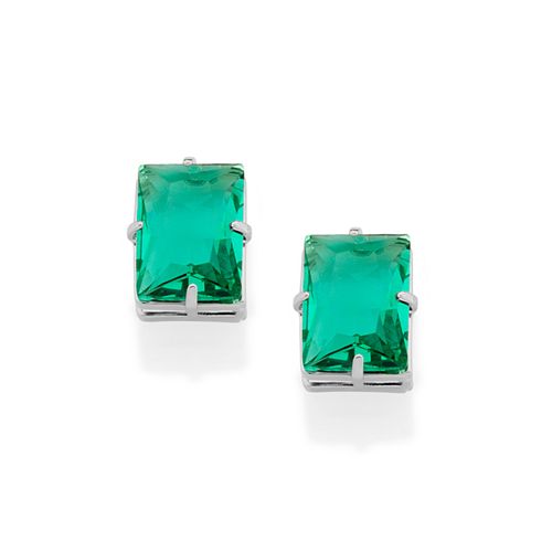 RHODIUM PLATED EARRING WITH CRYSTAL