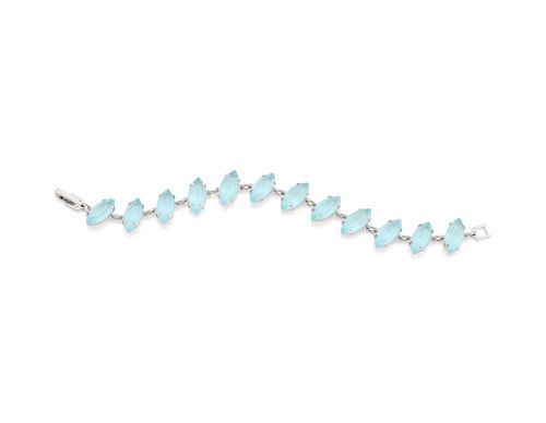 RHODIUM PLATED BRACELET WITH CRYSTAL