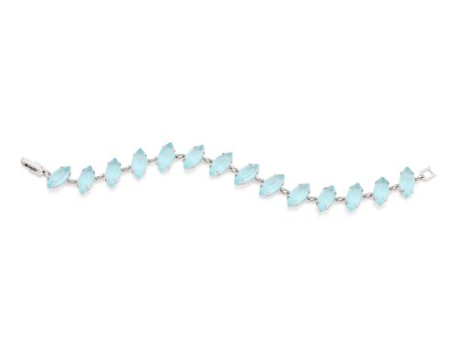 RHODIUM PLATED BRACELET WITH CRYSTAL