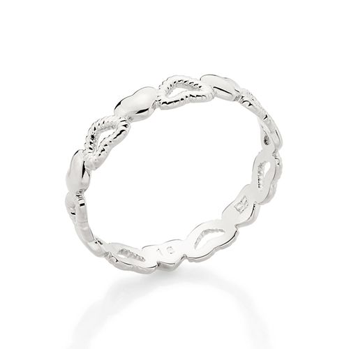 PLATINUM SOLID AND HOLLOW HEARTS SKINNY RING