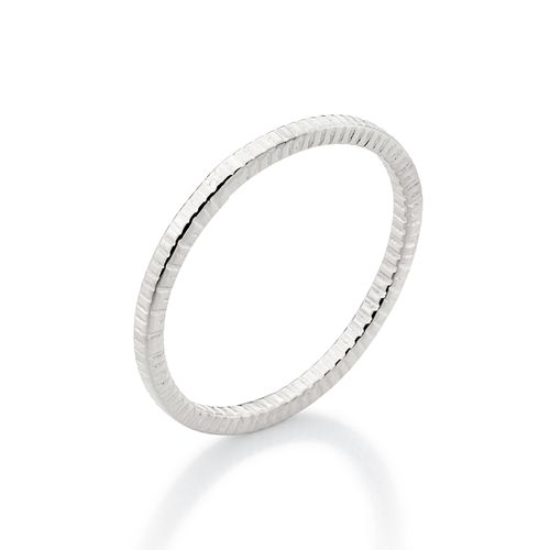 PLATINUM LINE TEXTURED SKINNY RING