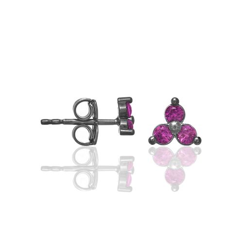 BLACK RHODIUM EARRING WITH ZIRCONIA